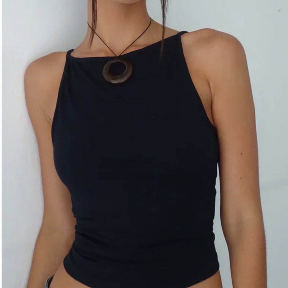 black boatneck top